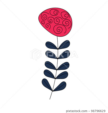 Minimalist flower for logo or tattoo. Hand drawn line wedding herb, elegant wildflowers. Minimal line art drawing Minimalist flower for logo or tattoo. Hand drawn line wedding herb, elegant wildflowers. Minimal line art drawing 98796629