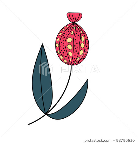 Minimalist flower for logo or tattoo. Hand drawn line wedding herb, elegant wildflowers. Minimal line art drawing Minimalist flower for logo or tattoo. Hand drawn line wedding herb, elegant wildflowers. Minimal line art drawing 98796630