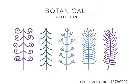 Minimalist branches for logo or tattoo. Hand drawn line wedding herb, elegant wildflowers. Minimal line art drawing Minimalist branches for logo or tattoo. Hand drawn line wedding herb, elegant wildflowers. Minimal line art drawing 98796632