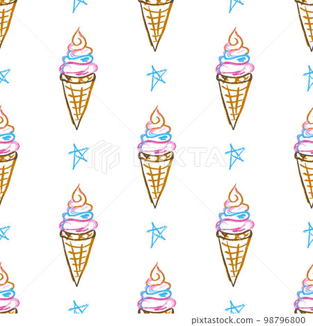 Seamless pattern. Children's drawings with wax crayons Seamless pattern. Children's drawings with wax crayons 98796800