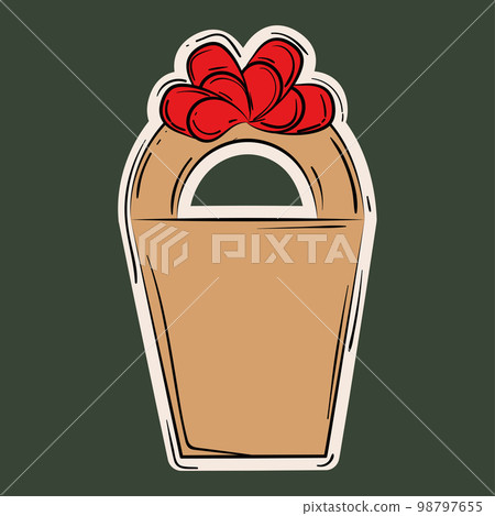 Isolated colored wrapped gift sketch icon Vector Isolated colored wrapped gift sketch icon Vector 98797655