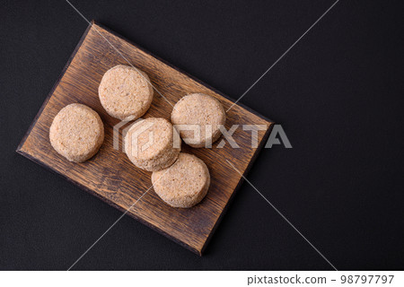 Raw falafel, a traditional oriental dish with spices and herbs 98797797