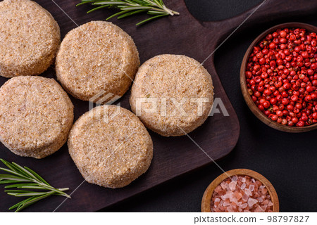 Raw falafel, a traditional oriental dish with spices and herbs Raw falafel, a traditional oriental dish with spices and herbs 98797827