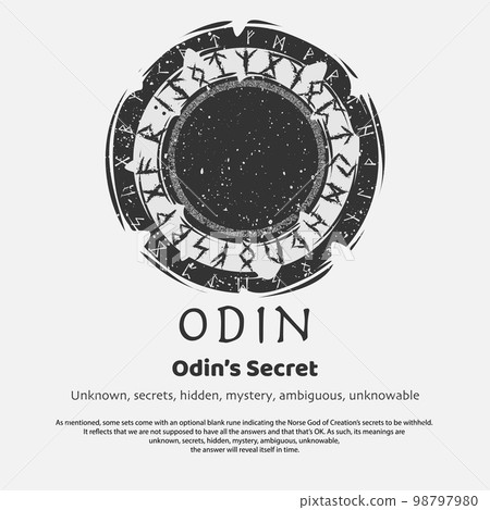 Viking Odin rune dark circle shield 98797980