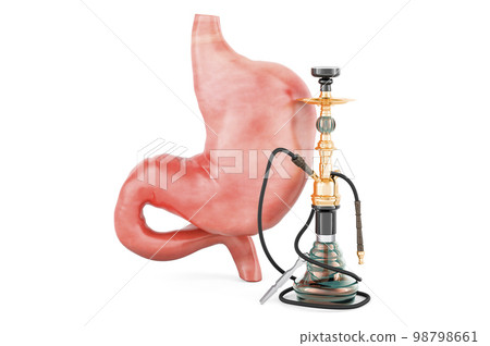 Hookah with stomach, 3D rendering 98798661