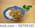 Dry curry with root vegetables and green onions [with fried egg and salad] 98799185