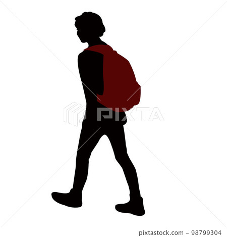 a teenager boy body silhouette vector 98799304