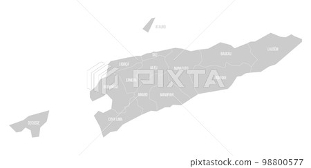 East Timor political map of administrative divisions 98800577