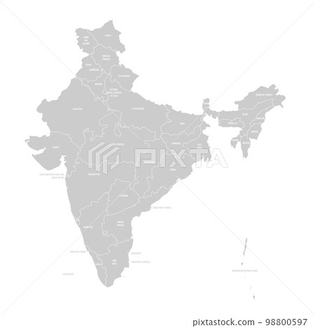 India political map of administrative divisions India political map of administrative divisions 98800597