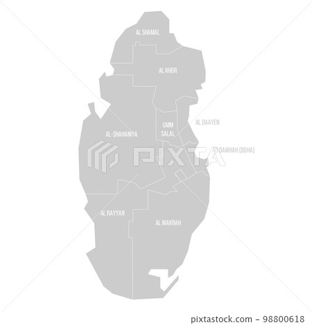 Qatar political map of administrative divisions Qatar political map of administrative divisions 98800618