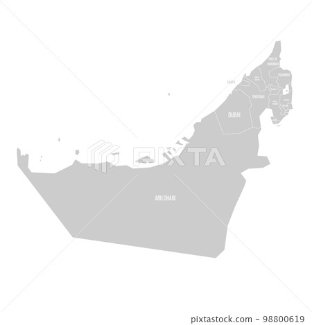 United Arab Emirates political map of administrative divisions United Arab Emirates political map of administrative divisions 98800619
