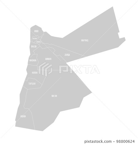 Jordan political map of administrative divisions Jordan political map of administrative divisions 98800624