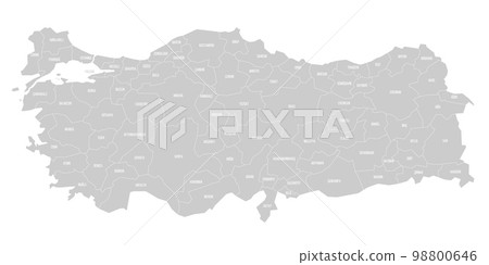 Turkey political map of administrative divisions Turkey political map of administrative divisions 98800646