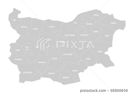 Bulgaria political map of administrative divisions 98800656