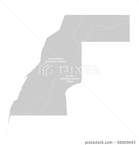 Western Sahara map of land divided by Moroccan Wall 98800693