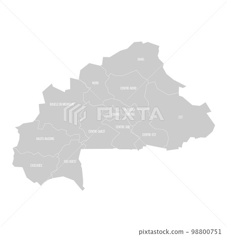 Burkina Faso political map of administrative divisions Burkina Faso political map of administrative divisions 98800751
