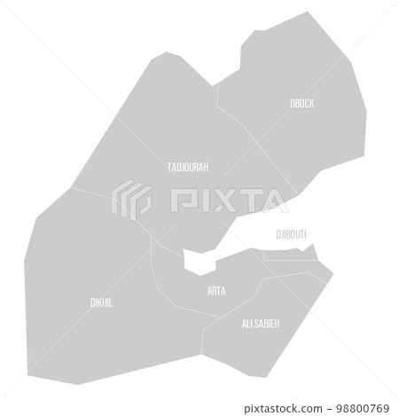 Djibouti political map of administrative divisions 98800769
