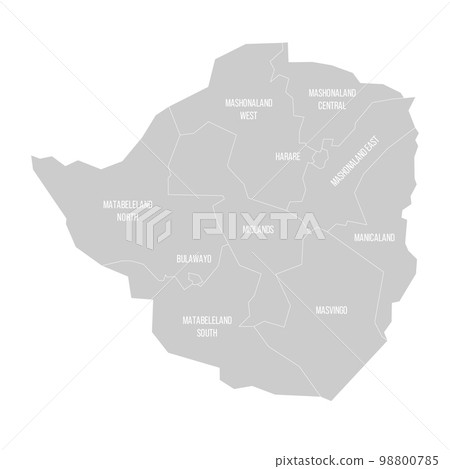 Zimbabwe political map of administrative divisions Zimbabwe political map of administrative divisions 98800785