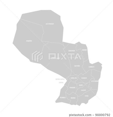 Paraguay political map of administrative divisions 98800792