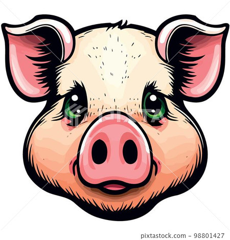 Cute pig farm animal farm mammal head Cute pig farm animal farm mammal head 98801427