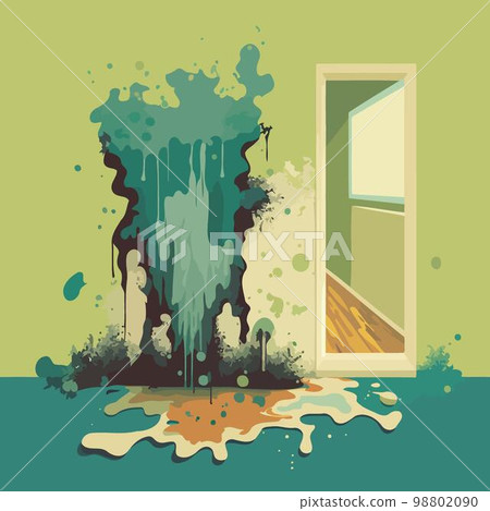 musty wall of contaminated room mold fungus musty wall of contaminated room mold fungus 98802090