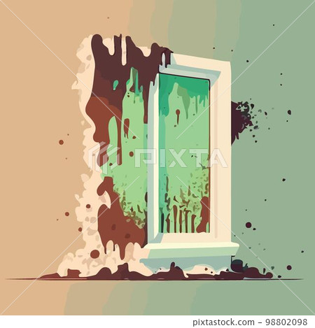 musty wall of contaminated room mold fungus musty wall of contaminated room mold fungus 98802098