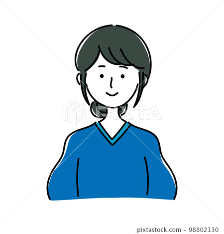 一位身穿藍色衣服、黑髮盤成一個髮髻的女人的偶像 一位身穿藍色衣服、黑髮盤成一個髮髻的女人的偶像 98802130