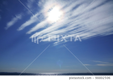 Refreshing early spring landscape with wavy cirrus clouds ・220212pm Refreshing early spring landscape with wavy cirrus clouds ・220212pm 98802506