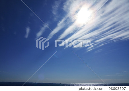 Refreshing early spring landscape with wavy cirrus clouds ・220212pm Refreshing early spring landscape with wavy cirrus clouds ・220212pm 98802507