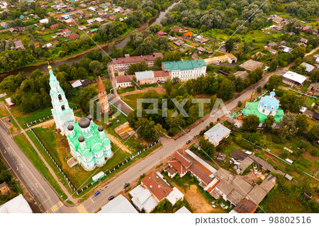 Aerial view of Life-Giving Trinity church. City Yaransk 98802516