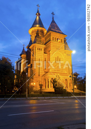 Night view of Orthodox Cathedral, Timisoara 98802742