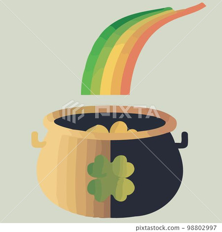 object pot of gold with clover 98802997