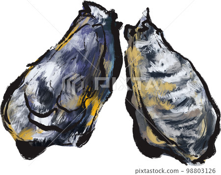 Oyster illustration set watercolor style 98803126