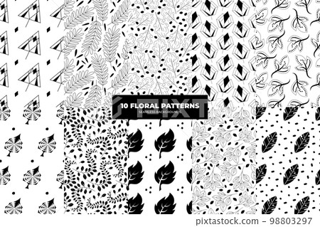 Abstract Botanical Background Set Abstract Botanical Background Set 98803297