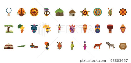 African Icon Set 98803667