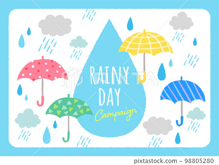 下雨天雨季插畫 98805280