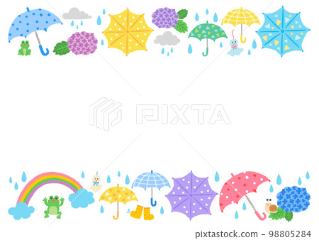 Rainy day Rainy season illustration frame - Stock Illustration ...