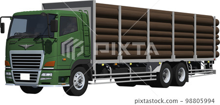 不會讓您想像特定製造商的原始大型卡車木材車,剪切圖插圖 不會讓您想像特定製造商的原始大型卡車木材車,剪切圖插圖 98805994