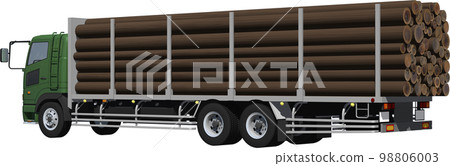 不會讓您想像特定製造商的原始大型卡車木材車，剪切圖插圖 98806003