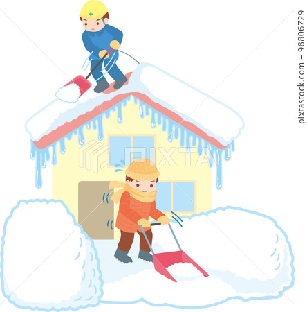 Snow shoveling _ removing snow 98806729
