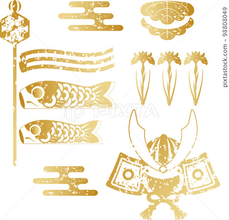 May Boy's Festival Children's Day Print Stamp Japanese Style Illustration Material Set 98808049