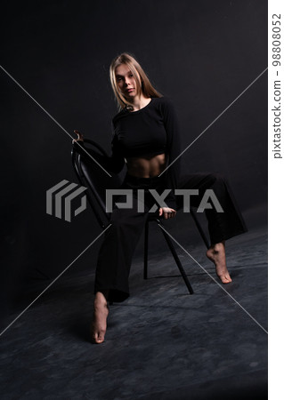 lady beauty studio young portrait girl hair black fashion chair model woman female lady beauty studio young portrait girl hair black fashion chair model woman female 98808052