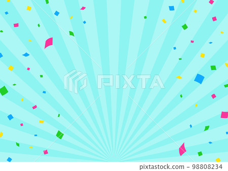 Background material of confetti and concentration lines Light blue background 98808234