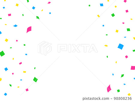 背景材料與飛舞的五彩紙屑白色背景透明 98808236