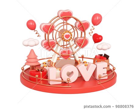 3d rendering valentines day cartoon elements 3d rendering valentines day cartoon elements 98808376