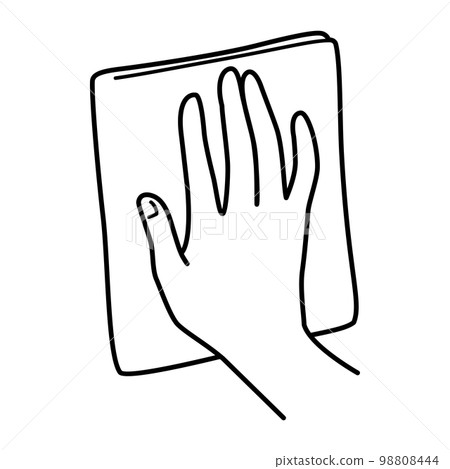 Hand wipe wall black and white background transparent 98808444