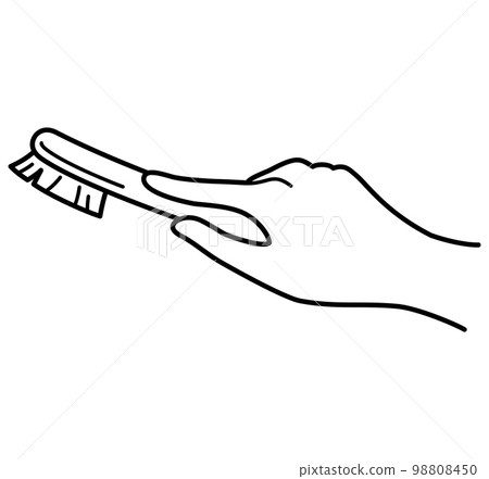 Hand brush small cleaning black and white background transparent 98808450