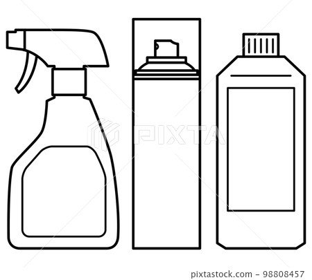 噴霧瓶、噴霧罐、瓶容器、黑白、透明背景 噴霧瓶、噴霧罐、瓶容器、黑白、透明背景 98808457