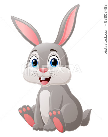 Cute little rabbit cartoon sitting Cute little rabbit cartoon sitting 98808488