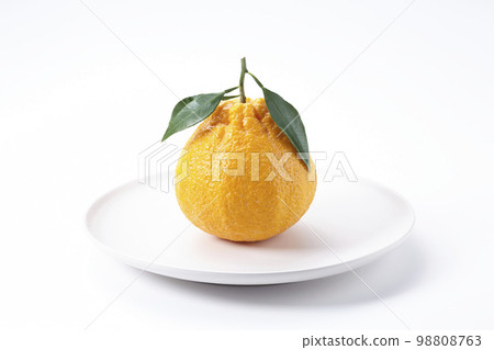 Dekopon on white background with leaves Dekopon on white background with leaves 98808763